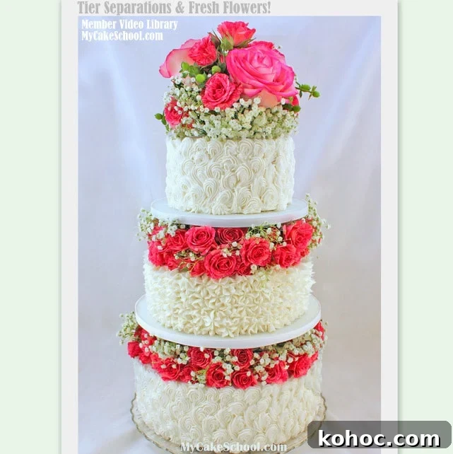 How to Separate Tiers and Arrange Fresh Flowers — Video Tutorial 2 Tier Separations and Fresh Flowers Tutorial