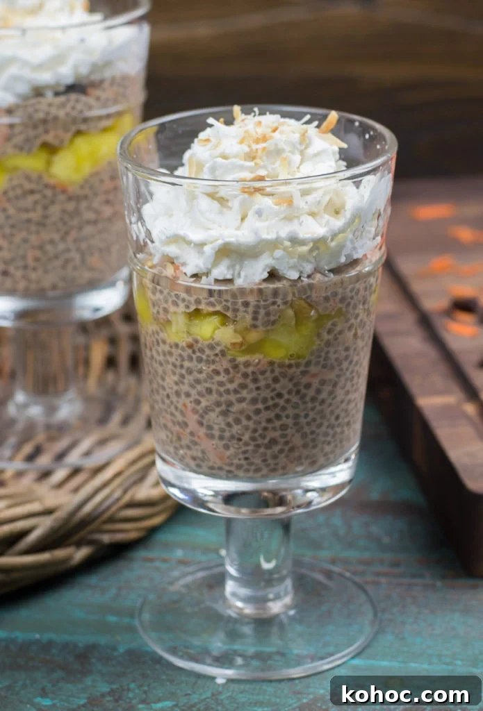 Carrot Cake Chia Pudding Recipe — Creamy, Spiced Breakfast Bowl 2 This carrot cake chia pudding is vegan, paleo, gluten-free, and packed with fiber and nutrients. It’s the perfect way to start your day!