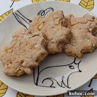 3 pieces of autumn cinnamon apple biscuits on a plate
