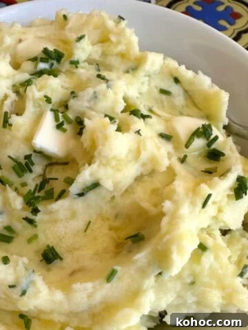 Yukon gold mashed potatoes in a bowl.
