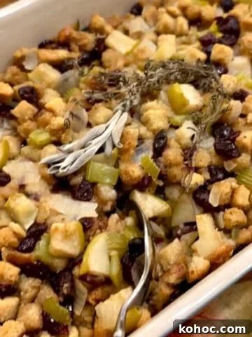 Apple and cranberry stuffing.