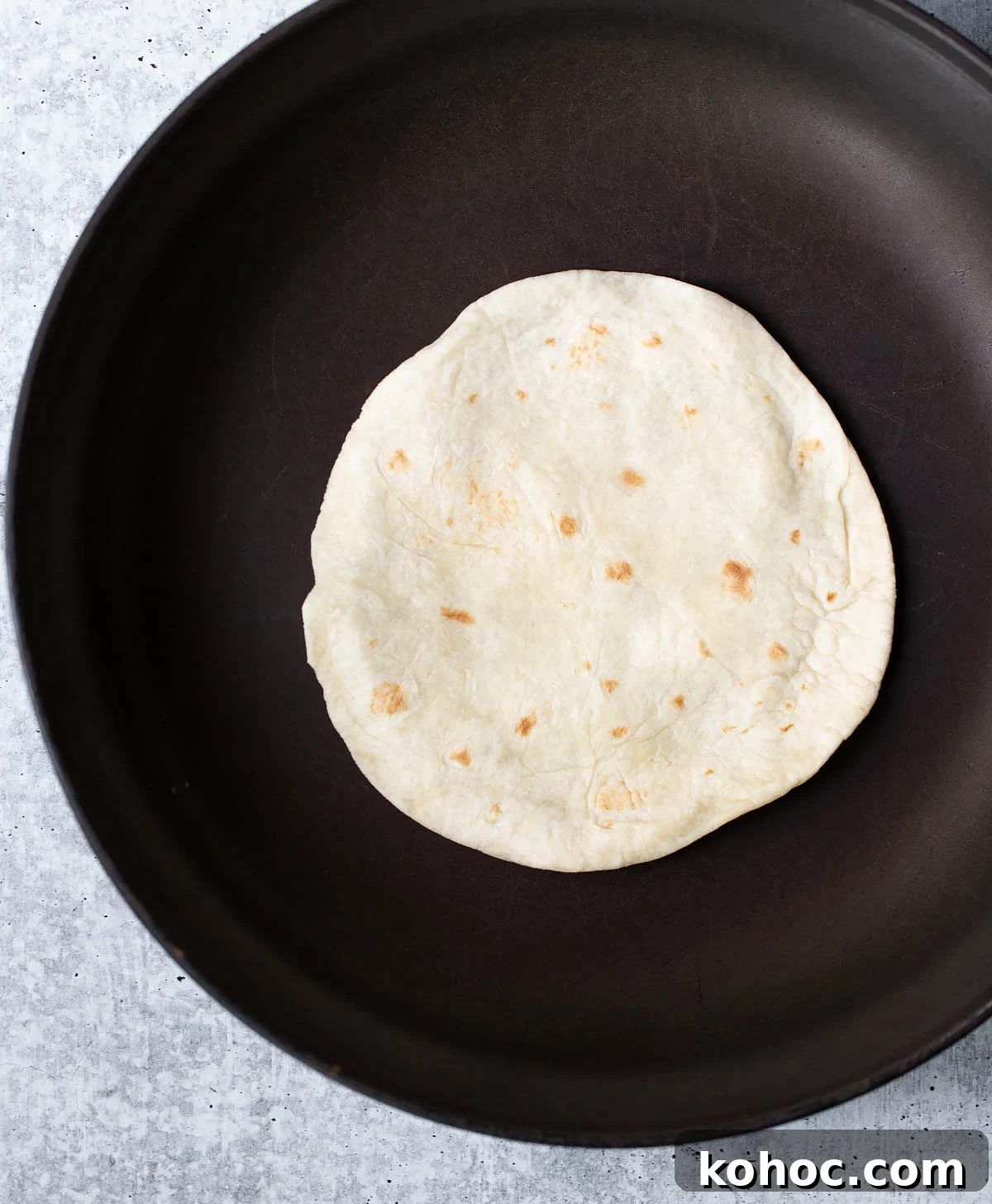 tortilla in a frying pan