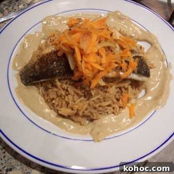 Seared Sea Bass with Tahini Sauce and Saffron Rice Recipe 3 Sea bass with tahini sauce and saffron rice