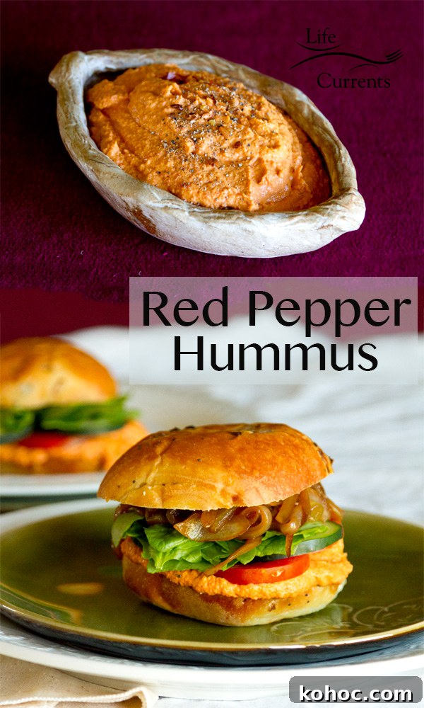 Roasted Red Pepper Hummus Sandwich Recipe for Flavorful Lunch 10 Roasted Red Pepper Hummus plus a fabulous sandwich to serve it on!
