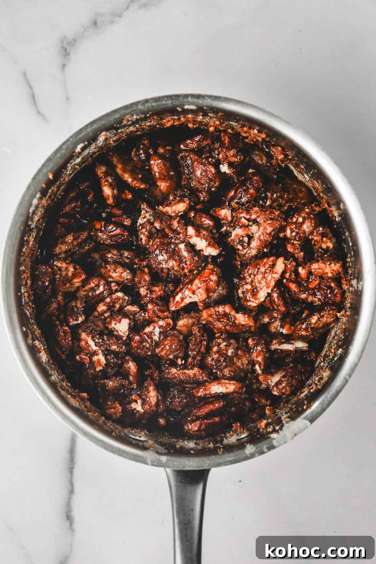 Pecan Praline Spread Recipe: Smooth Caramelized Nut Paste 8 saucepan with caramelized pecan