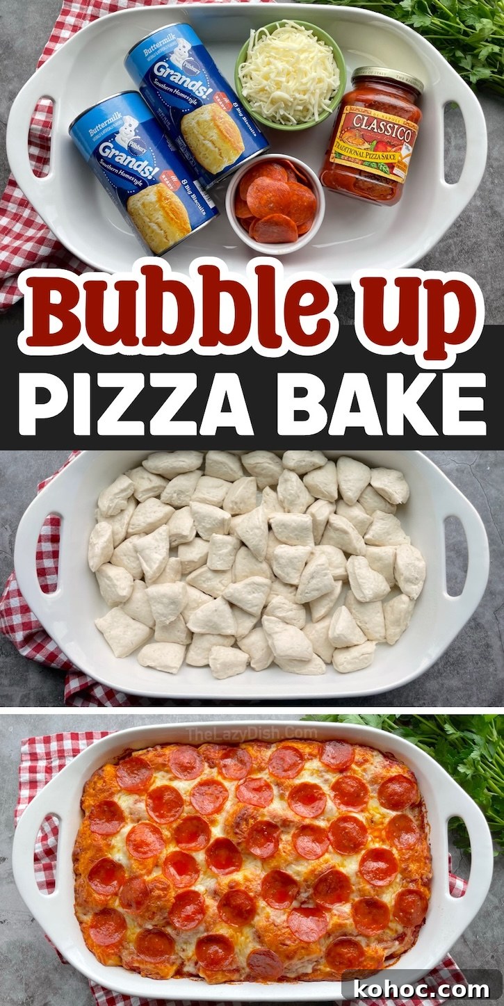 Bubble-Up Biscuit Pizza Casserole Recipe for Family Nights 15 Quick & Easy Pizza Casserole Recipe made with Pillsbury Refrigerated Biscuits. A super fun dinner idea for kids and adults, and you only need to pick up four ingredients from the grocery store. This budget meal is a hit with my picky family, especially on hectic school nights.
