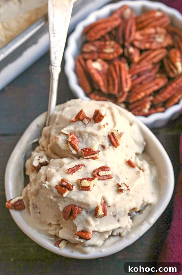 This Paleo Butter Pecan Ice Cream is rich, sweet and packed with buttery pecans. The perfect summer treat! Dairy free, gluten free, and naturally sweetened. This Paleo Butter Pecan Ice Cream is rich, sweet and packed with buttery pecans. The perfect summer treat! Dairy free, gluten free, and naturally sweetened.