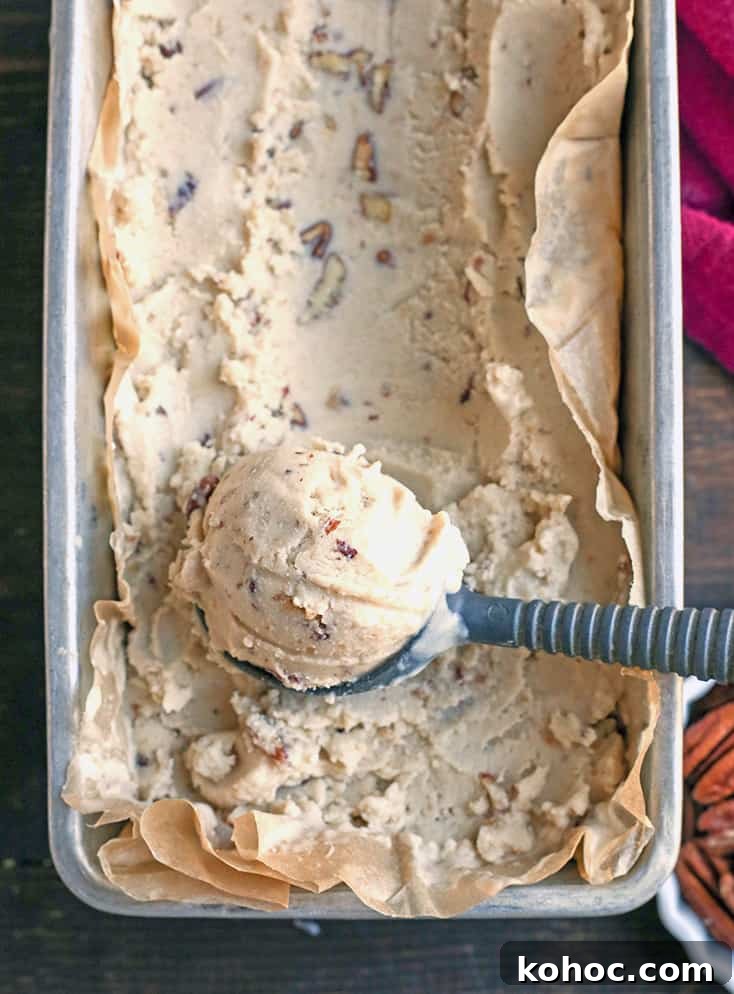 This Paleo Butter Pecan Ice Cream is rich, sweet and packed with buttery pecans. The perfect summer treat! Dairy free, gluten free, and naturally sweetened. This Paleo Butter Pecan Ice Cream is rich, sweet and packed with buttery pecans. The perfect summer treat! Dairy free, gluten free, and naturally sweetened.