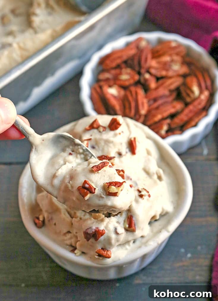 This Paleo Butter Pecan Ice Cream is rich, sweet and packed with buttery pecans. The perfect summer treat! Dairy free, gluten free, and naturally sweetened. This Paleo Butter Pecan Ice Cream is rich, sweet and packed with buttery pecans. The perfect summer treat! Dairy free, gluten free, and naturally sweetened.