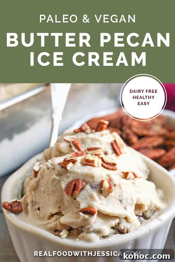 This Paleo Butter Pecan Ice Cream is rich, sweet and packed with buttery pecans. The perfect summer treat! Dairy free, gluten free, and naturally sweetened. This Paleo Butter Pecan Ice Cream is rich, sweet and packed with buttery pecans. The perfect summer treat! Dairy free, gluten free, and naturally sweetened.