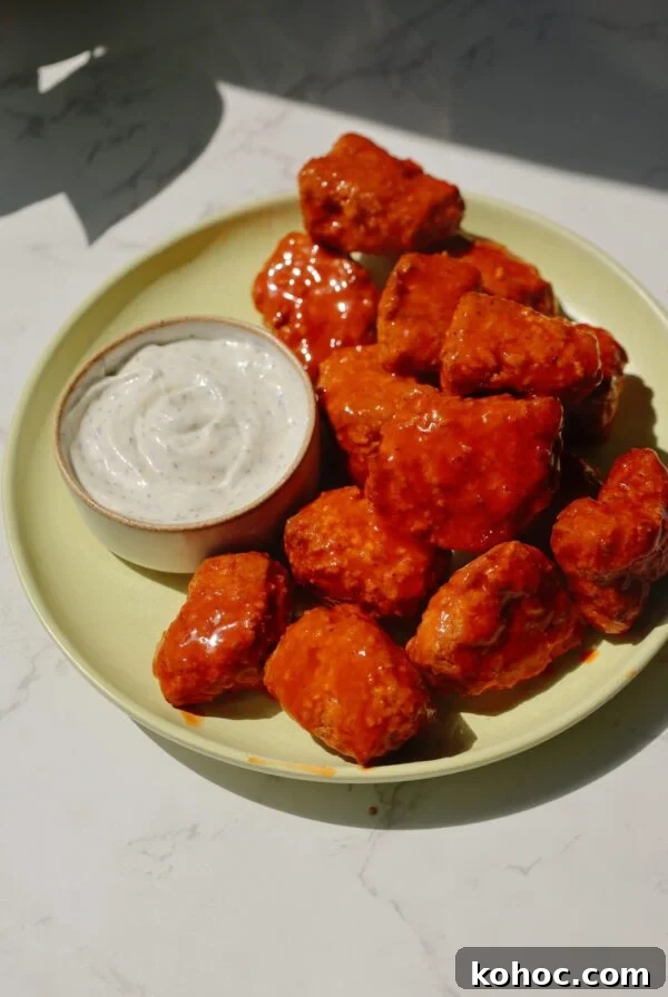 Vegan chicken nuggets step 8: serve.