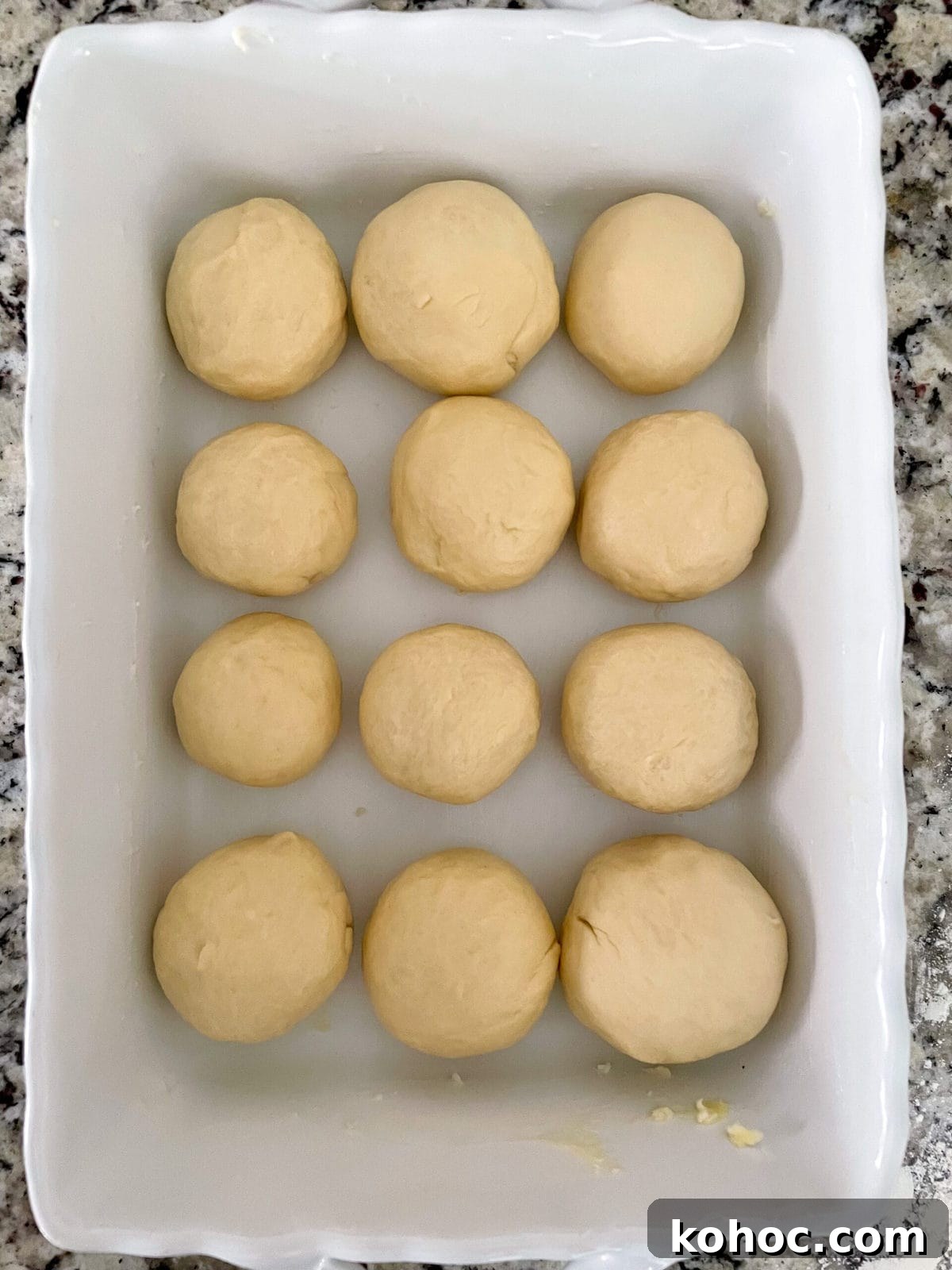 One-Hour Soft and Fluffy Dinner Rolls 5 rolls before rising