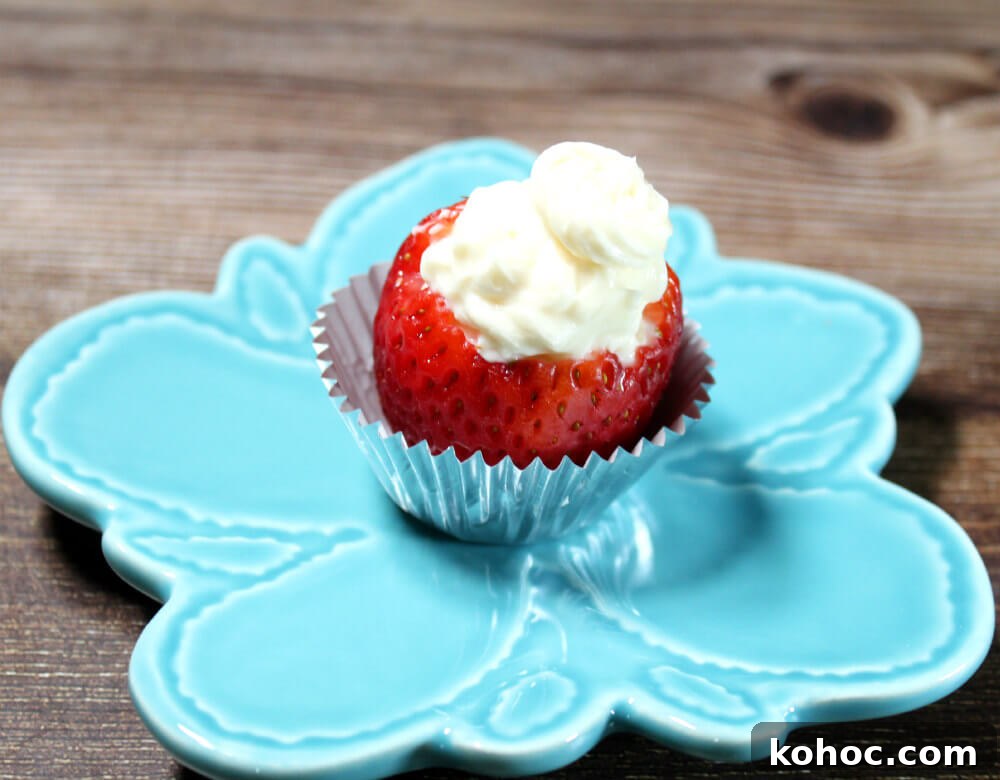 Keto Cheesecake-Stuffed Strawberries Recipe 7 Cheesecake Stuffed Keto Strawberries6