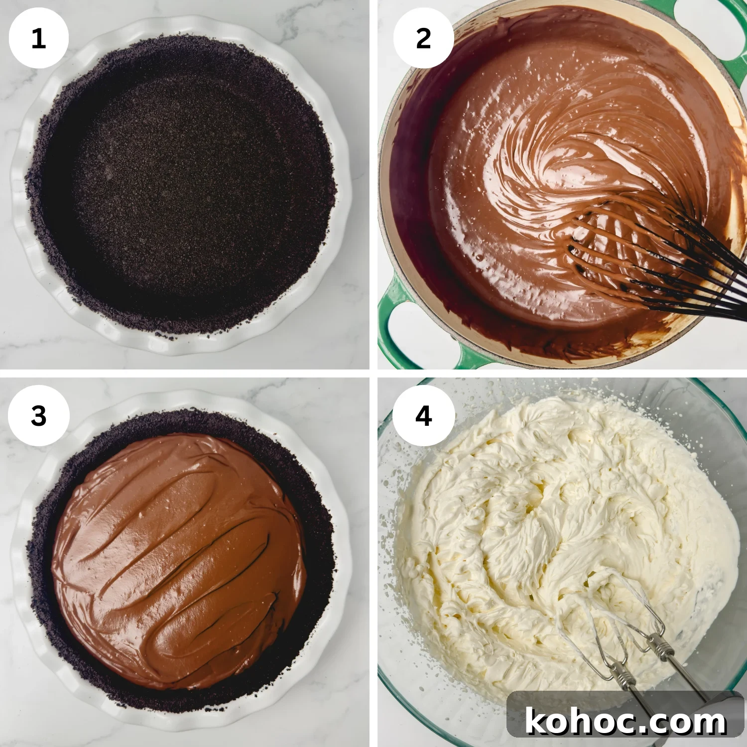 Decadent Chocolate Cream Pie Recipe with Silky Ganache Filling 4 Top view of chocolate cream pie