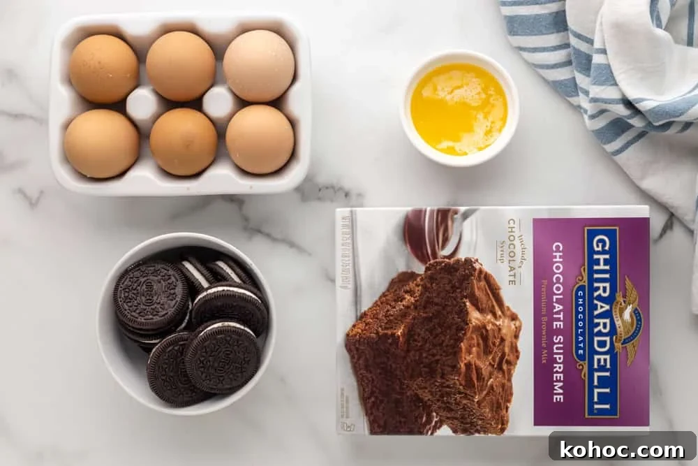 Oreo Brownie Mix Cookie Recipe — Fudgy Oreo Cookies 10 Ingredients for Oreo brownie mix cookies.