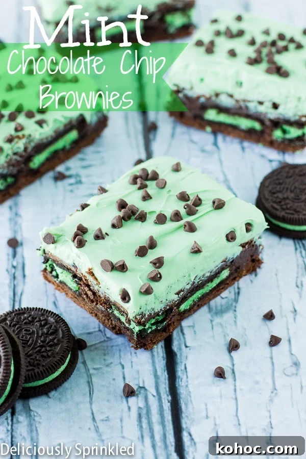 Mint Chocolate Chip Brownies by deliciouslysprinkled.com Mint Chocolate Chip Brownies