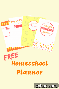 Free Printable Homeschool Planner: Weekly & Monthly Templates 4 Free printable homeschool planner