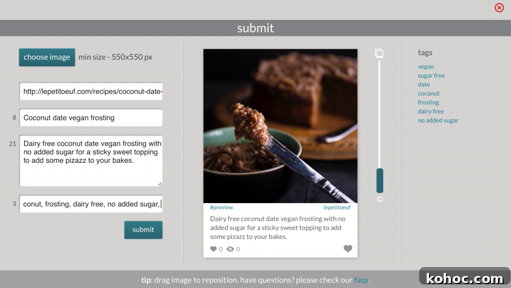 Foodgawker submission form