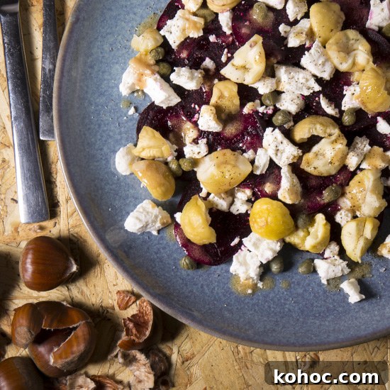 autumn beetroot and chestnut salad