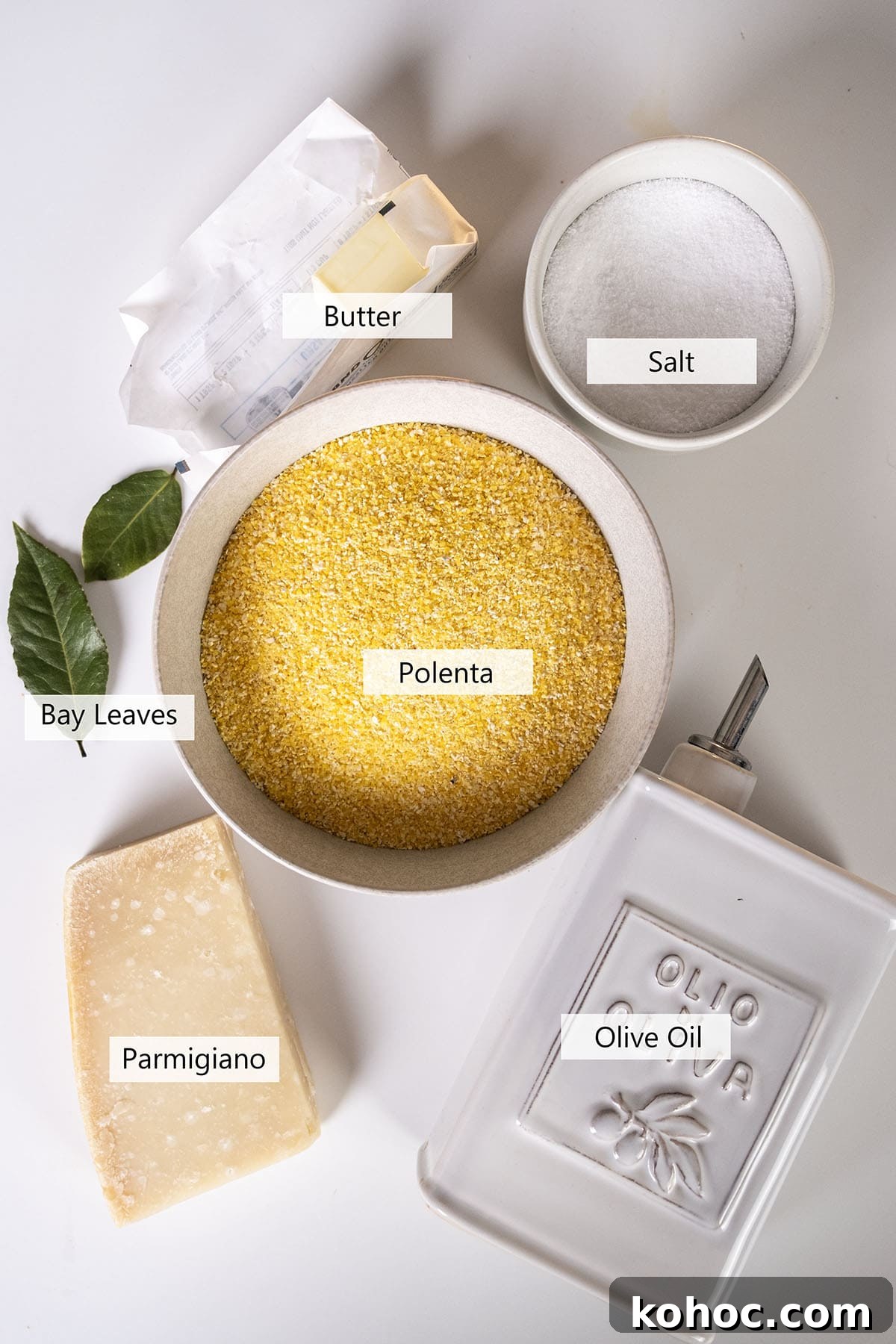 Creamy Italian Polenta Recipe 3 Ingredients for the recipe.
