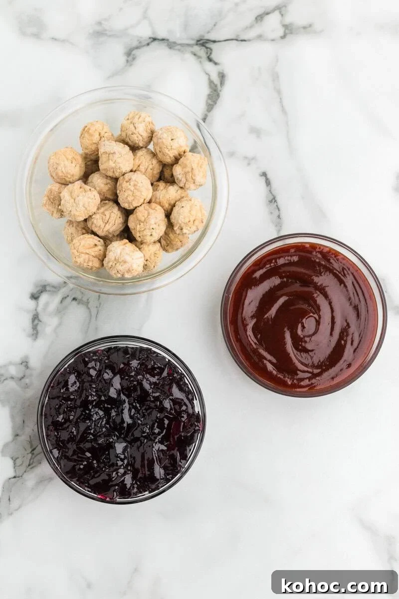 Quick 3-Ingredient Meatball Recipe for Busy Weeknights 3 the three ingredients for the meatballs.