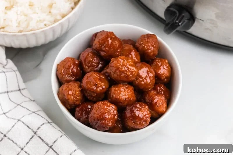 Quick 3-Ingredient Meatball Recipe for Busy Weeknights 4 white bowl of the meatballs.
