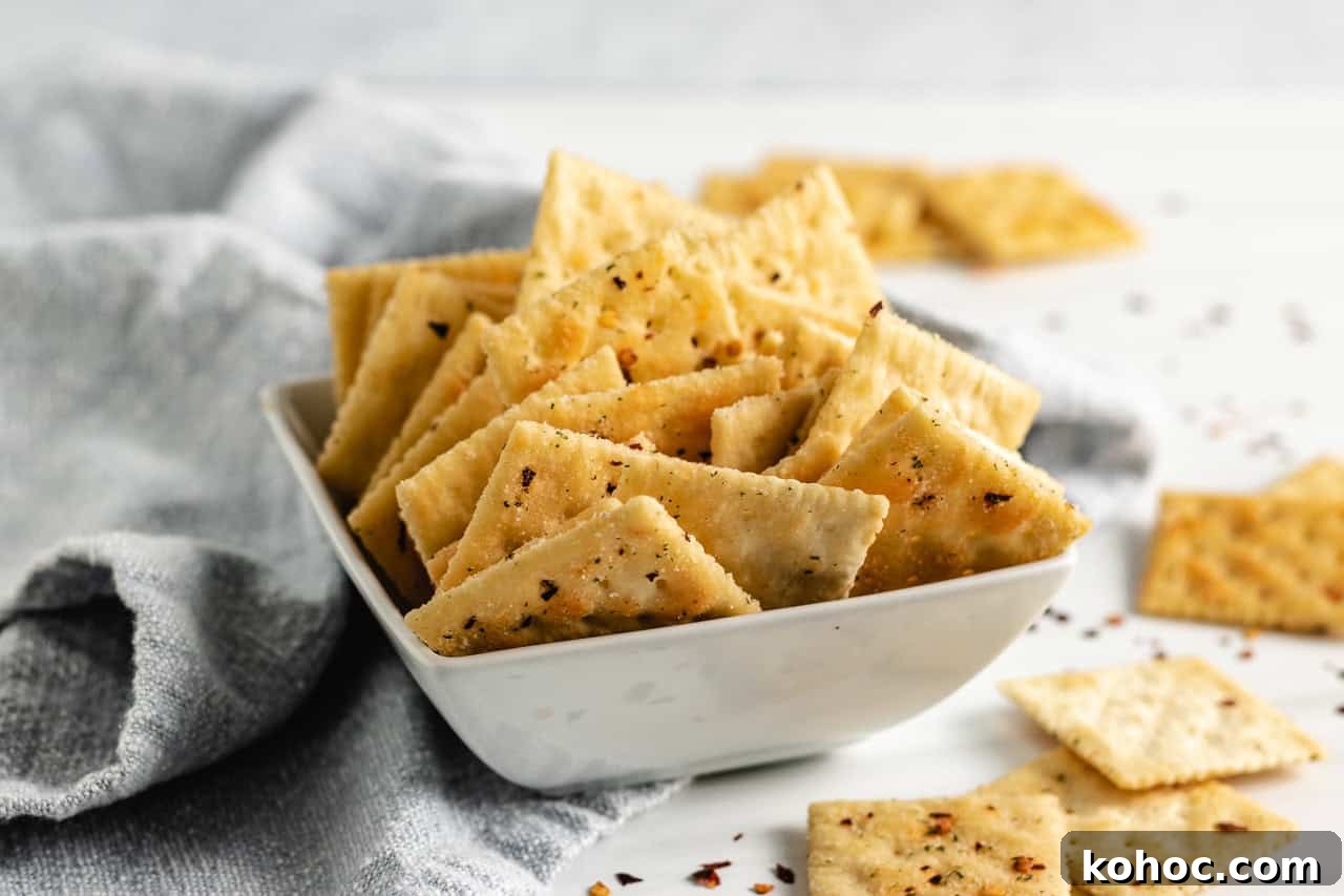 Seasoned fire crackers in a square dish.