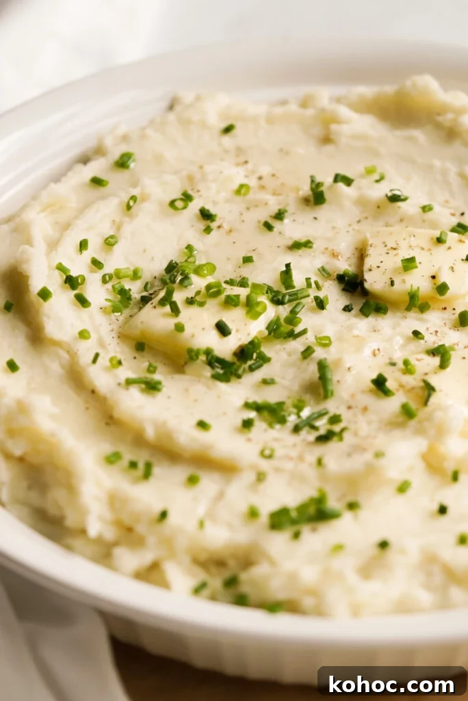 Truffle Mashed Potatoes Recipe: Creamy Garlic Parmesan Mash 2 truffle mashed potatoes topped with fresh chives