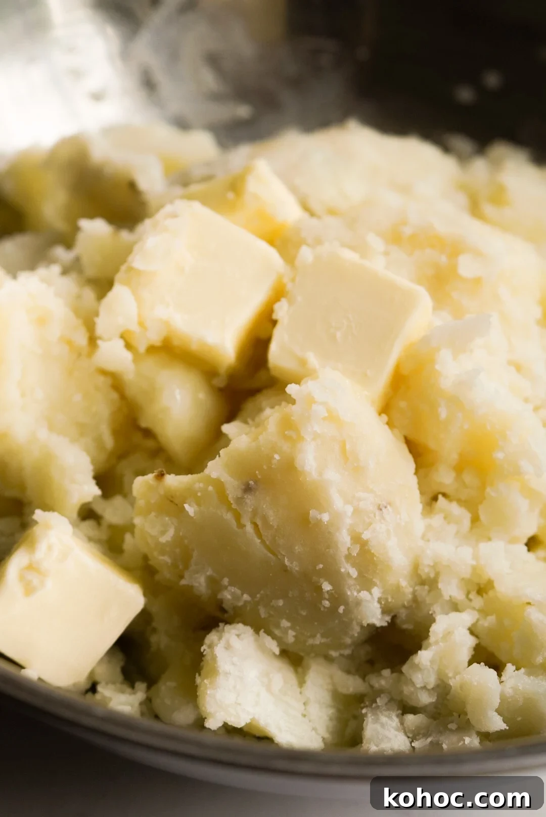 Truffle Mashed Potatoes Recipe: Creamy Garlic Parmesan Mash 8 slightly mashed potatoes with butter and milk