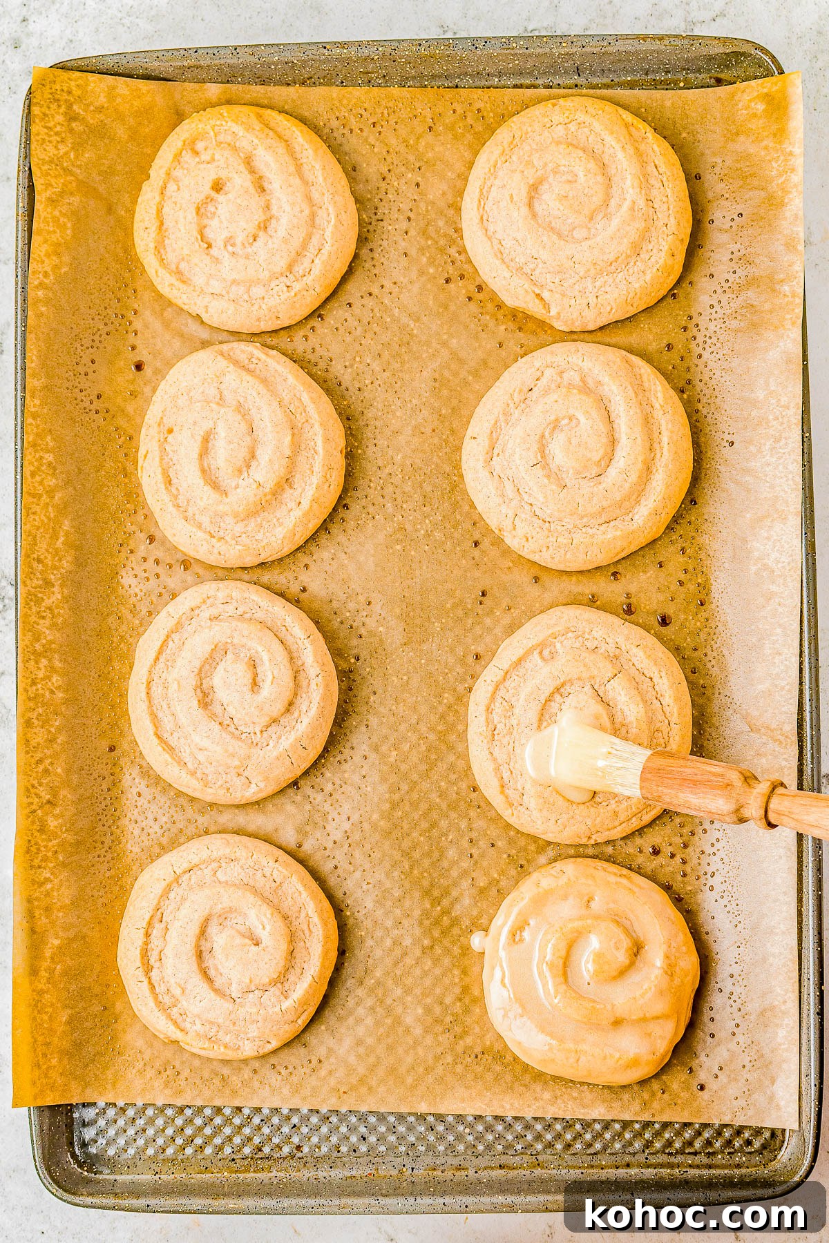Honey Bun Cookies glazed detail