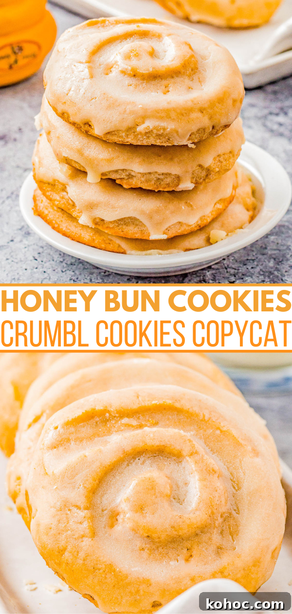 Honey Bun Cookies (Crumbl Cookies Copycat) - recipe card image