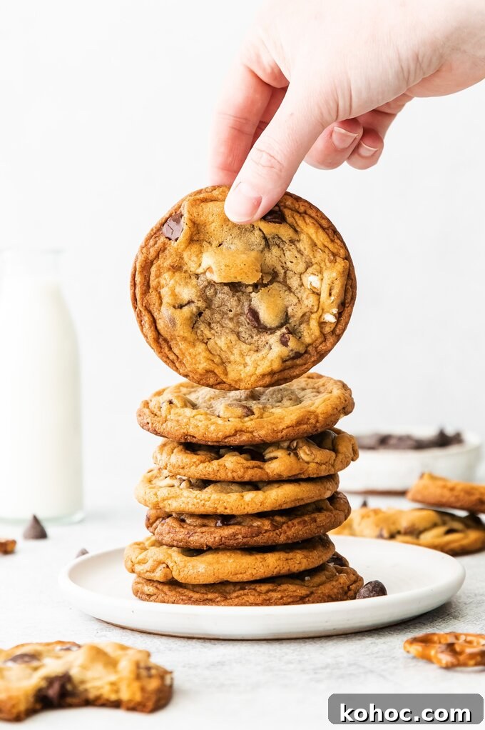 Dark Chocolate Pretzel Cookies Recipe — Crunchy Sweet & Salty Treat 8 img 9953 24
