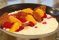Creamy Rice Pudding with Crispy Brandy Snaps