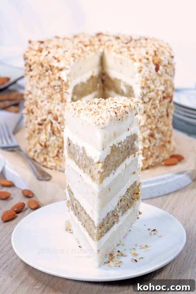 Toasted Almond Cake Recipe with Brown Butter Frosting 4 Toasted Almond Cake