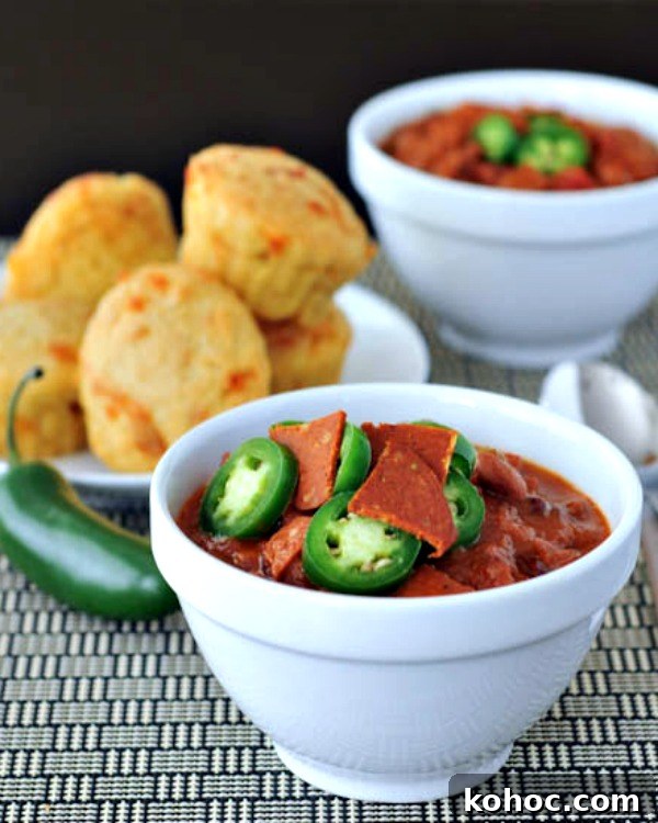 Hearty Pepperoni Chili with Beans and Cheese 2 Pepperoni Chili @spabettie
