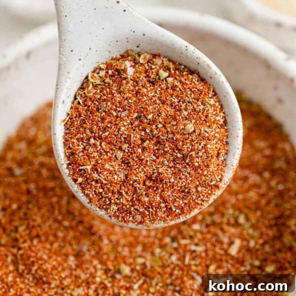 Southwest spice blend on a small measuring spoon.