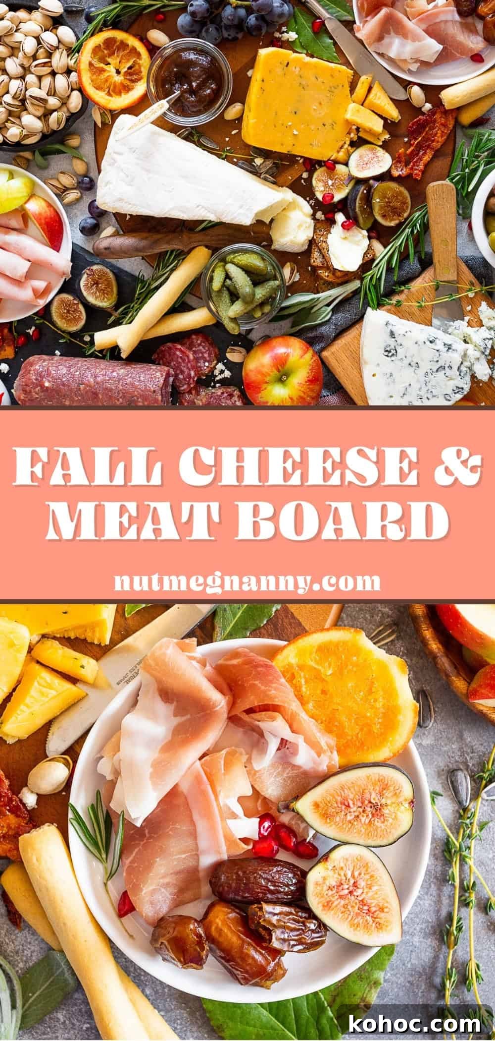 Autumn Cheese Board Ideas for Entertaining 11 Fall Cheese Board pin for Pinterest.