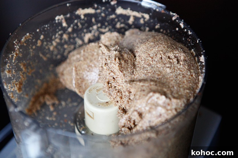 How to Make Creamy Homemade Almond Butter 6 Almonds after three minutes processing