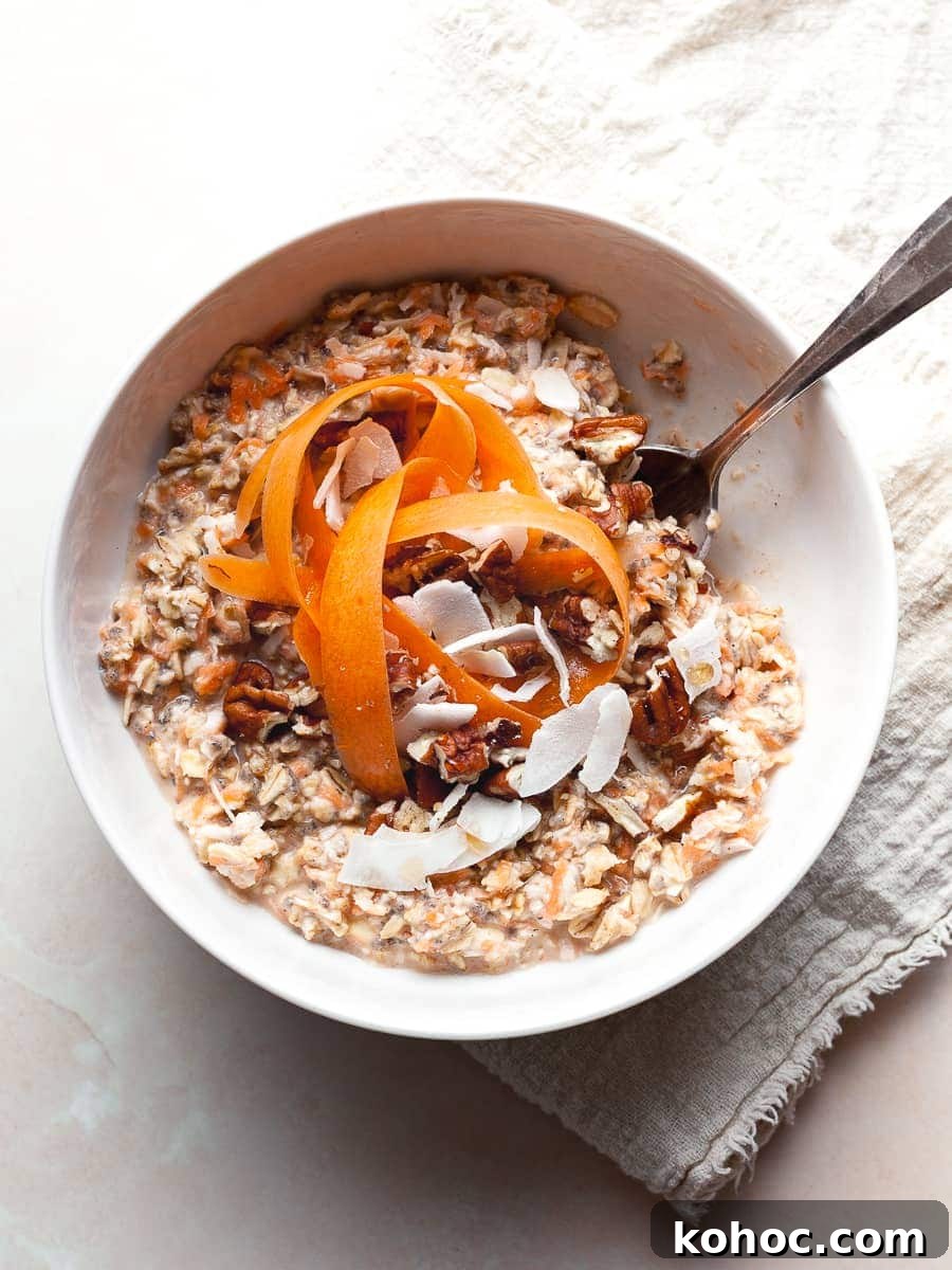 If you love carrot cake, you will love this recipe for Gluten Free Carrot Cake Overnight Oats. These oats are a cozy, flavorful twist on classic carrot cake, with grated carrots, cinnamon, ginger, and nutmeg creating that signature carrot cake taste. 