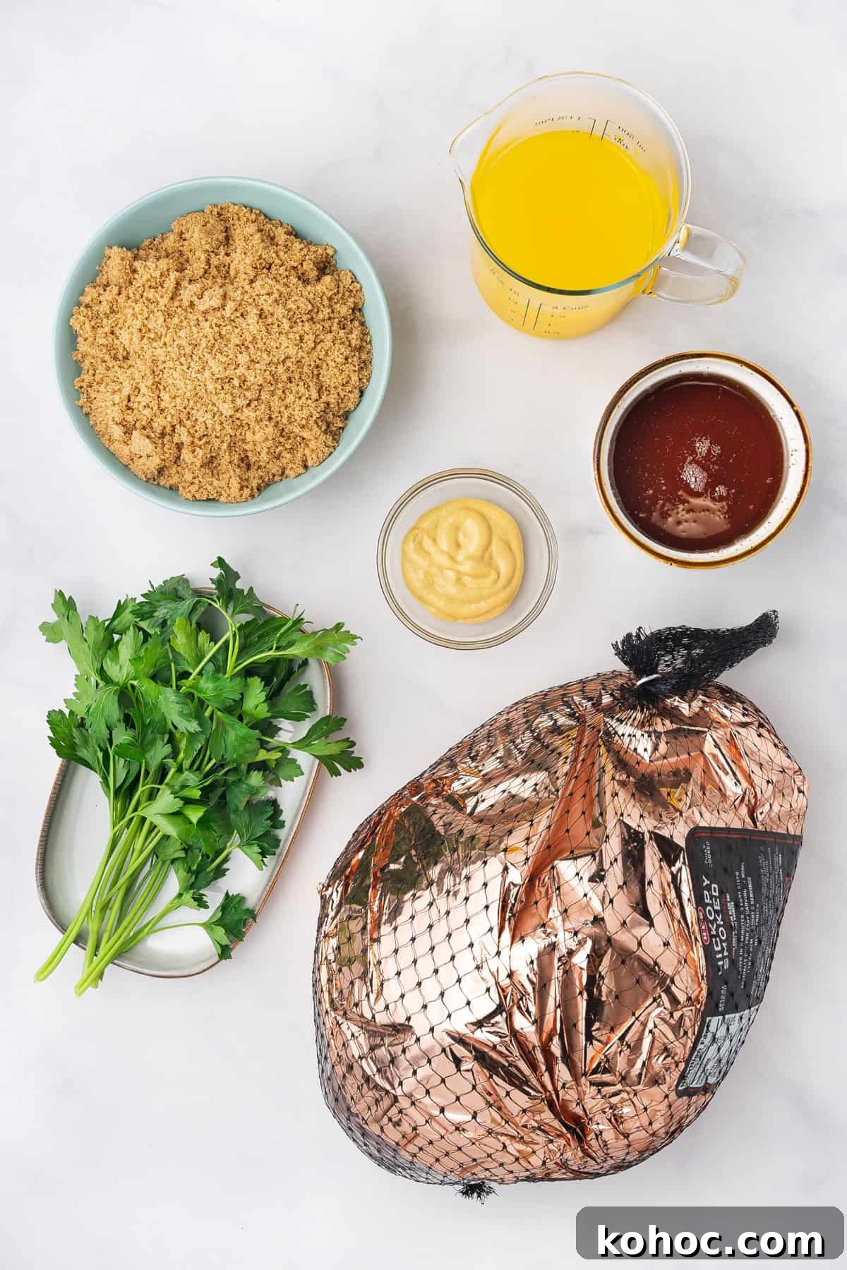 Slow Cooker Ham with Brown Sugar Glaze 3 Ingredients needed to make a slow cooker ham.