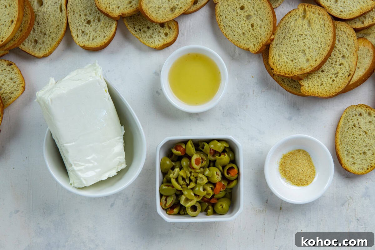 All ingredients measured out in individual containers.