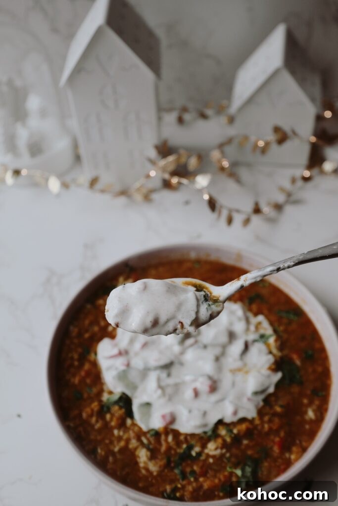 Finished lentil soup